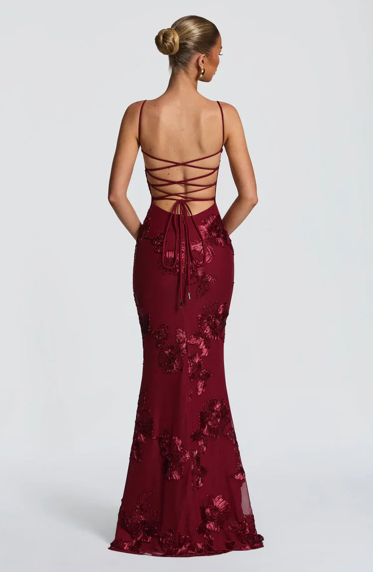 Aileen | Women’s Sweetheart Floral Graduation Maxi Dress