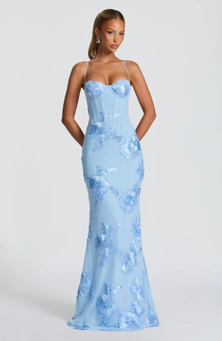 Aileen | Women’s Sweetheart Floral Graduation Maxi Dress