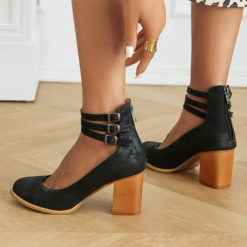 Casilda | Sandals for Women with Thick Block Heel & Adjustable Ankle Strap | All-Day Comfort for Effortless Elegance