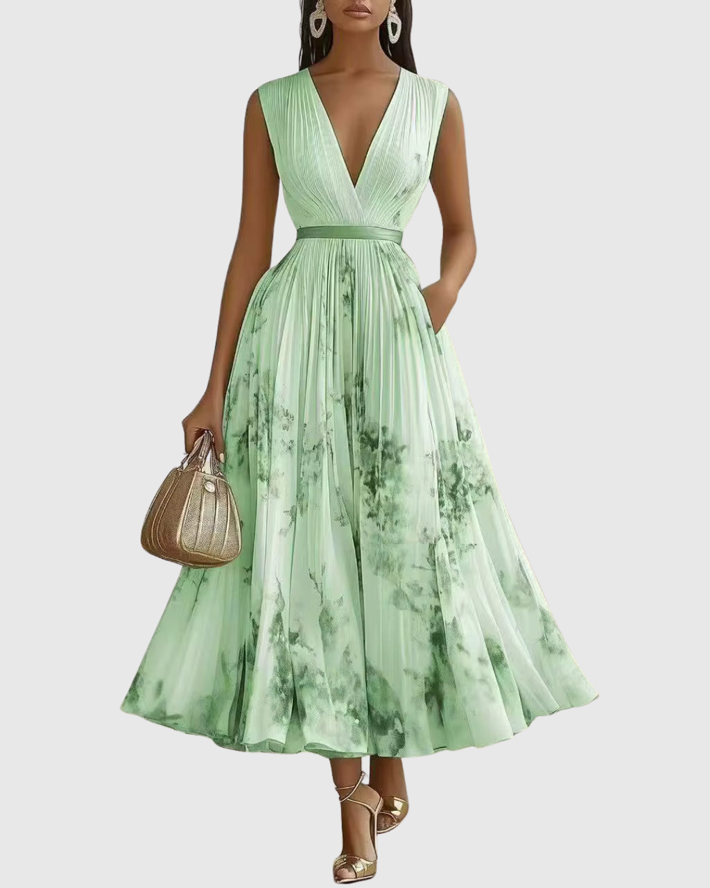 Elegant Collection | Floral Maxi Dress with Long Sleeves & Ribbon Tie | Flattering Fit for Graceful Movement