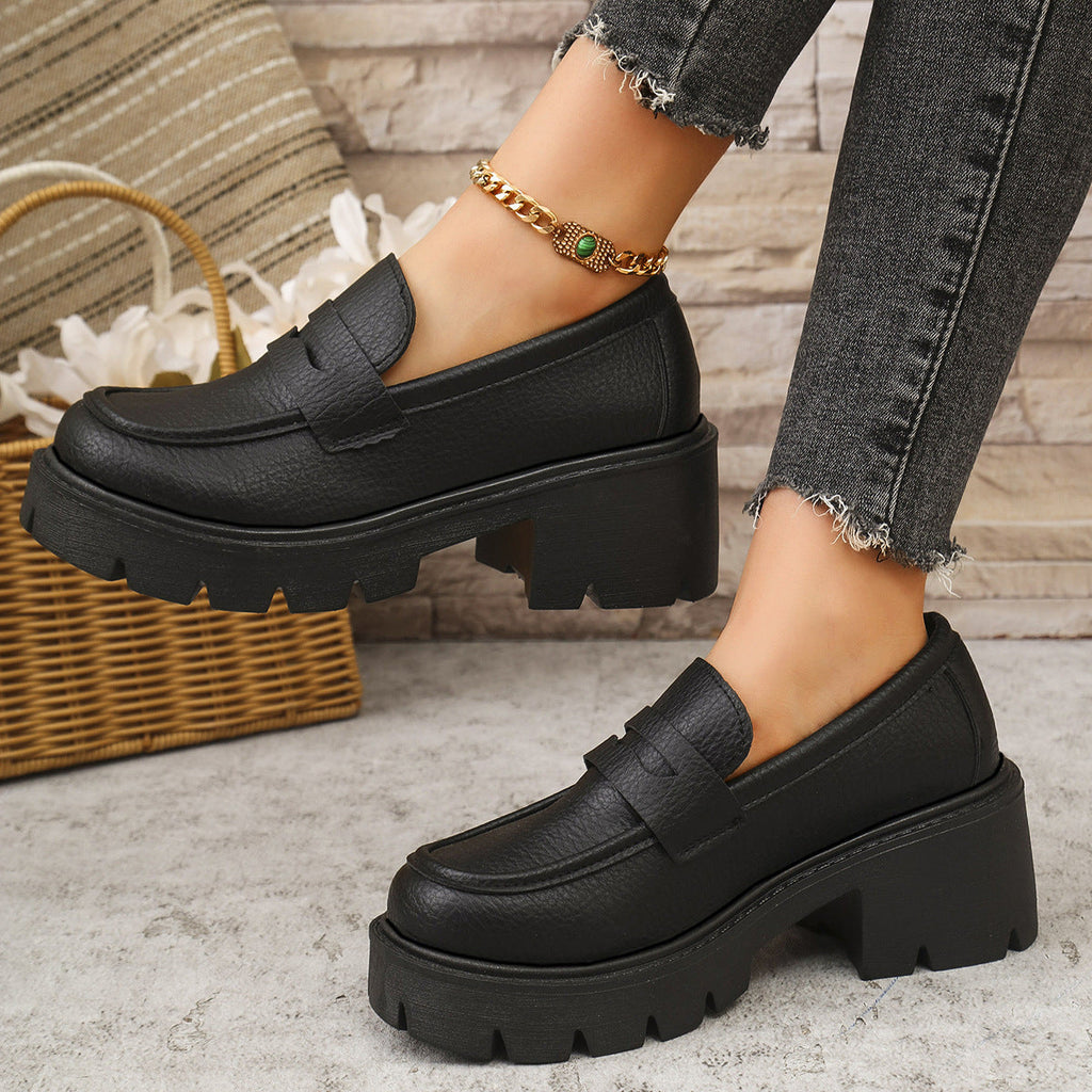 Estelle - Chunky Platform Loafers with Heel