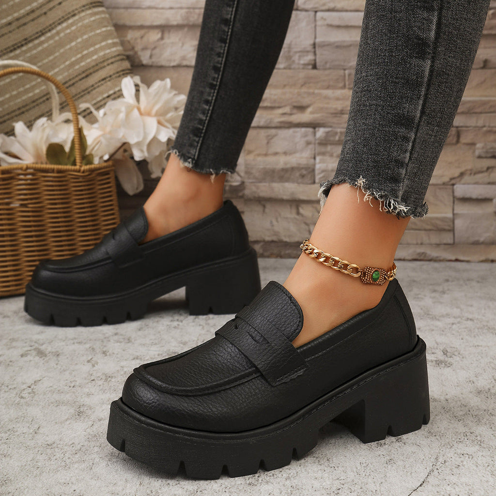 Estelle - Chunky Platform Loafers with Heel