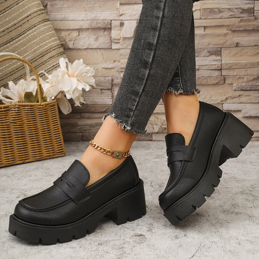 Estelle - Chunky Platform Loafers with Heel