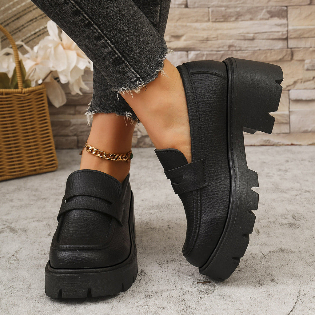 Estelle - Chunky Platform Loafers with Heel