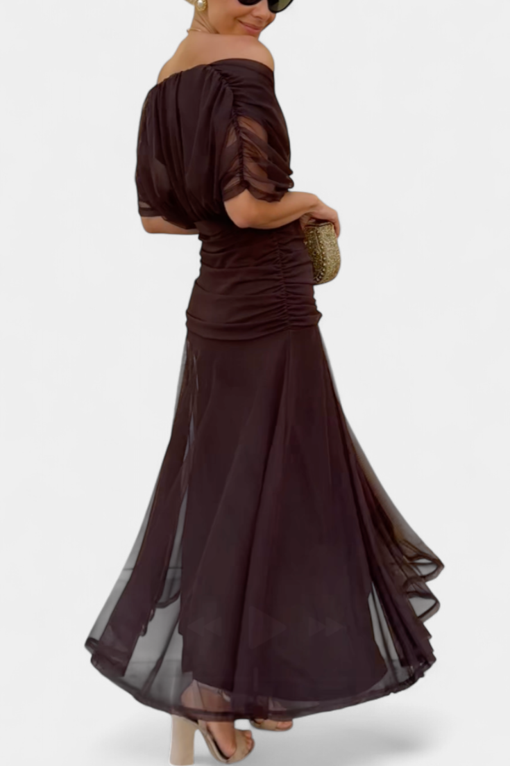 Eryzziah | Women's Floral Wedding Guest Dress with V-Neckline & Pleated Waist | Flattering Fit for Summer Events