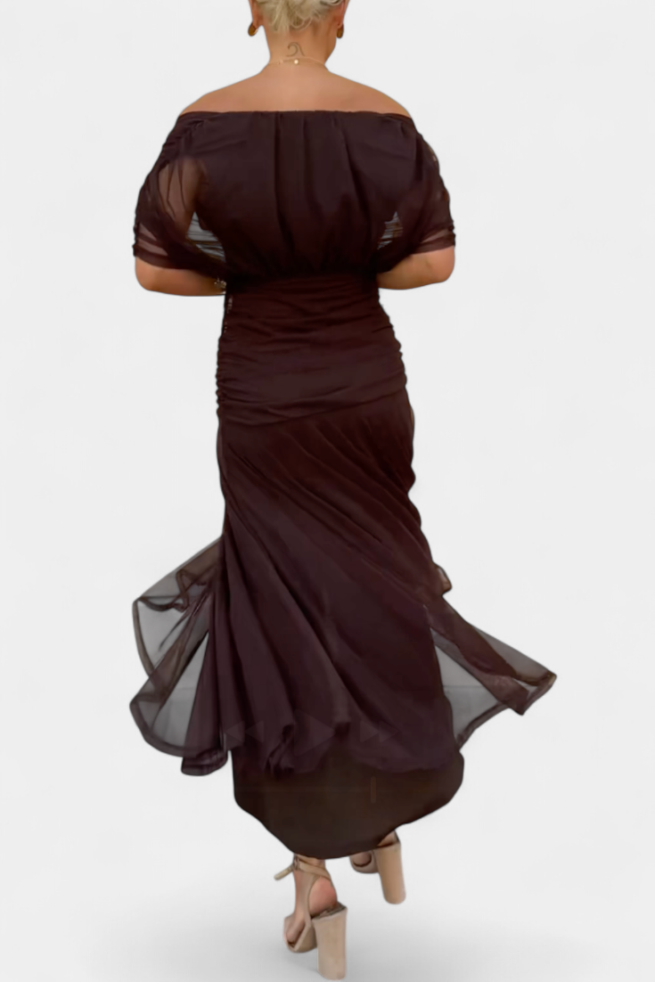 Eryzziah | Women's Floral Wedding Guest Dress with V-Neckline & Pleated Waist | Flattering Fit for Summer Events