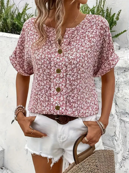 Ada | Women's Floral Print Short Sleeve Summer Top