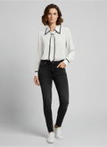 Andrea | Women’s Contrast Tie Long Sleeve Blouse
