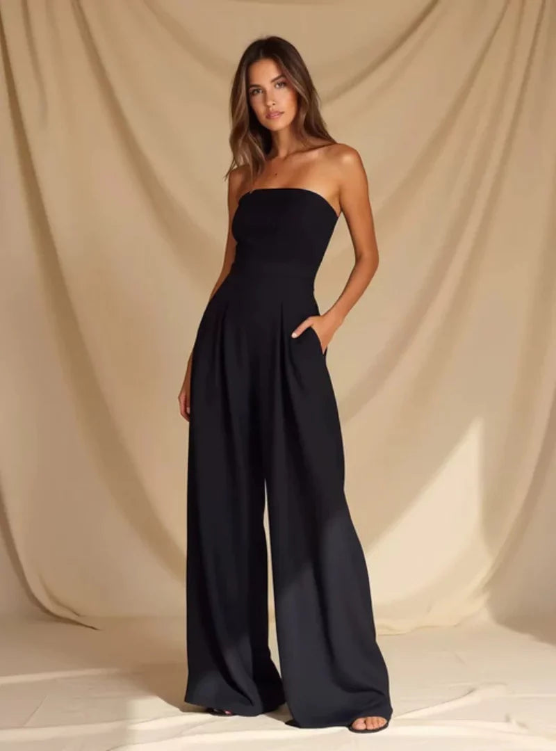 Arlette | Women’s Strapless Wide Leg Jumpsuit