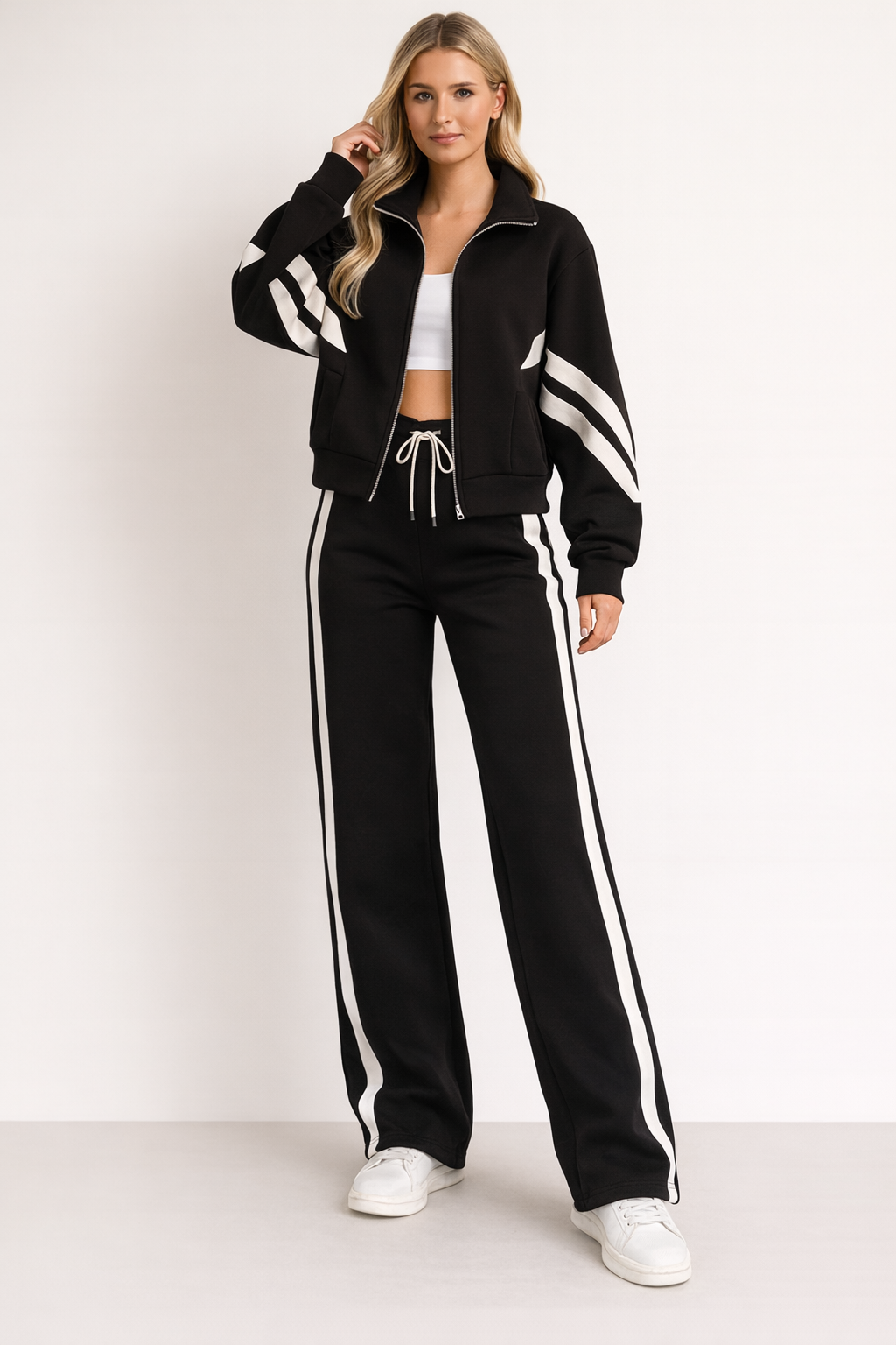 Bette | Women’s Sporty Wide Leg Two-Piece Matching Set