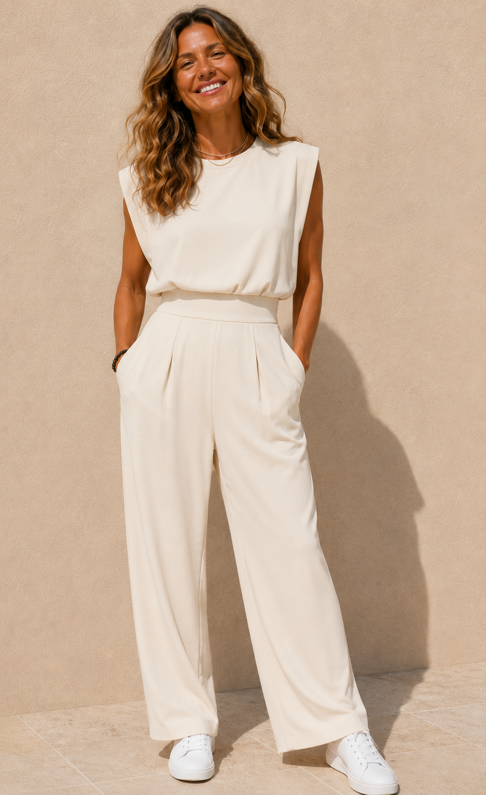 Brynn | Women's Sleeveless Wide Leg Jumpsuit