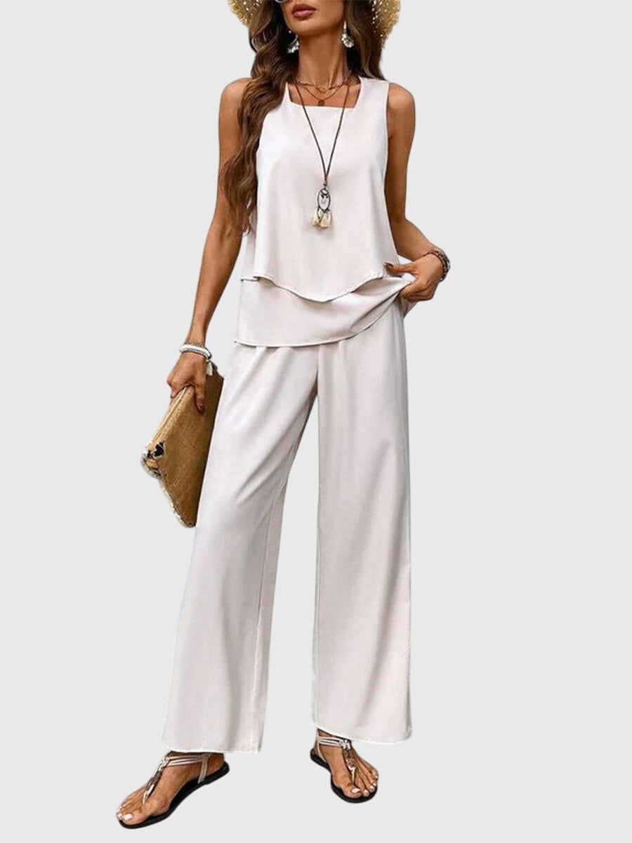 Delores | Women's Sleeveless Square Neck Two Piece Set