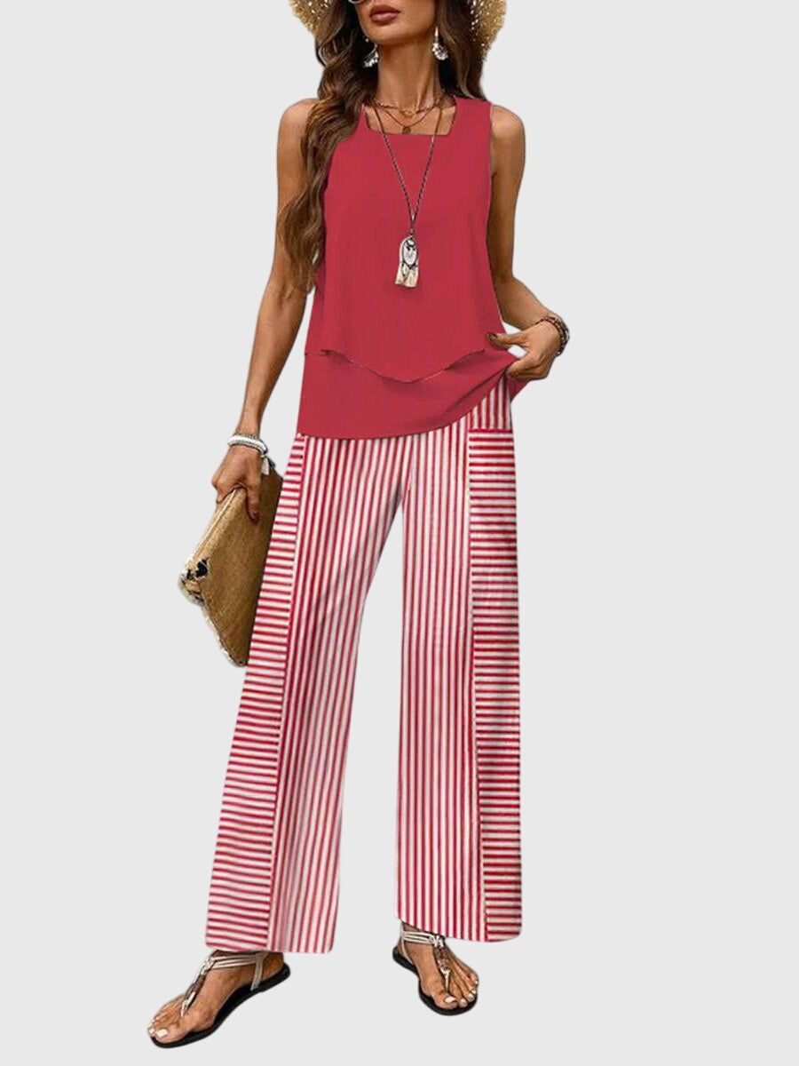 Delores | Women's Sleeveless Square Neck Two Piece Set