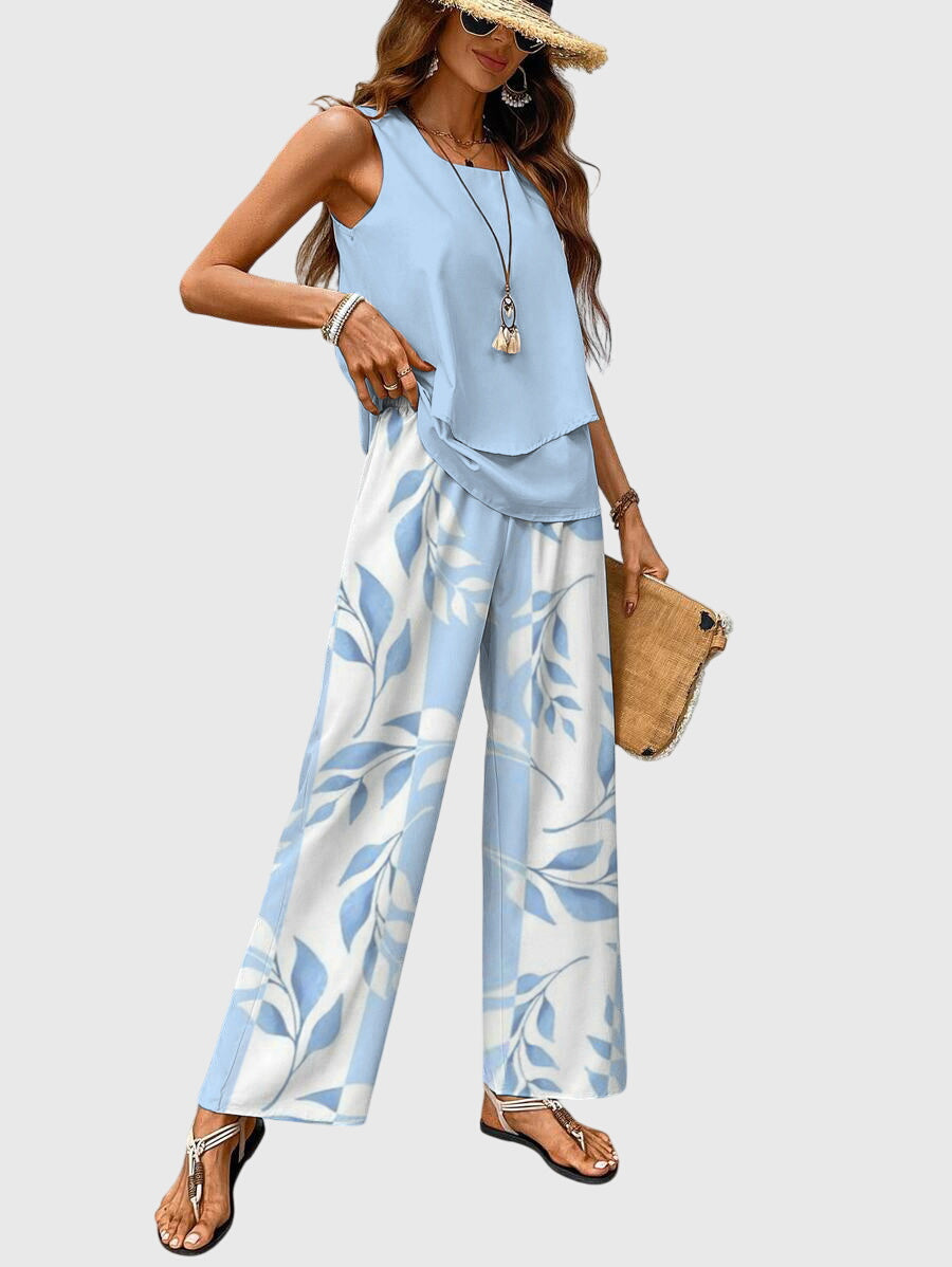 Delores | Women's Sleeveless Square Neck Two Piece Set