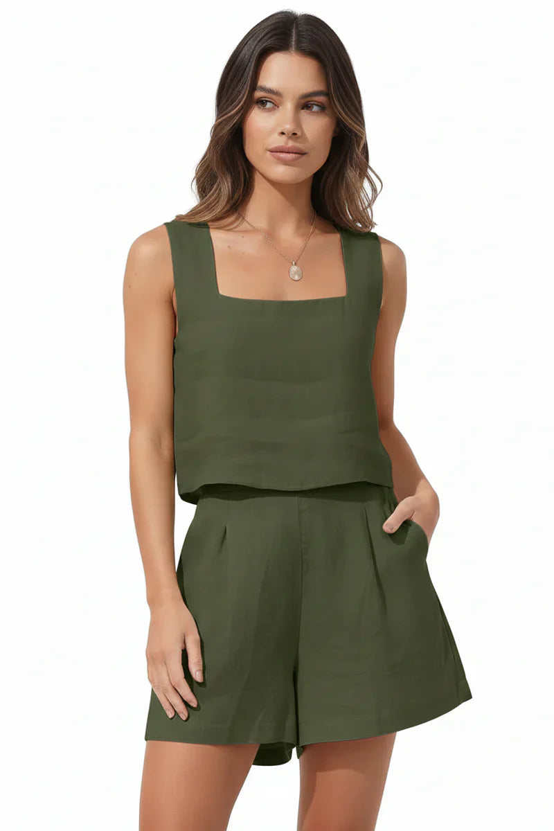 Evie | Women’s Sleeveless Two Piece Summer Set