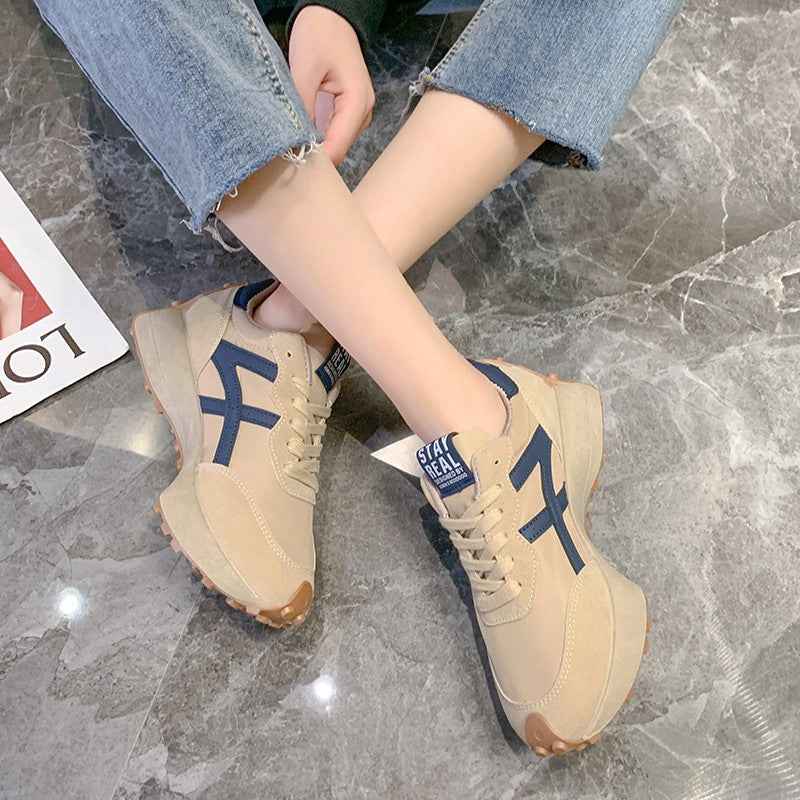 Lia | Women's Retro-Panel Chunky Sole Low-Top Sneakers