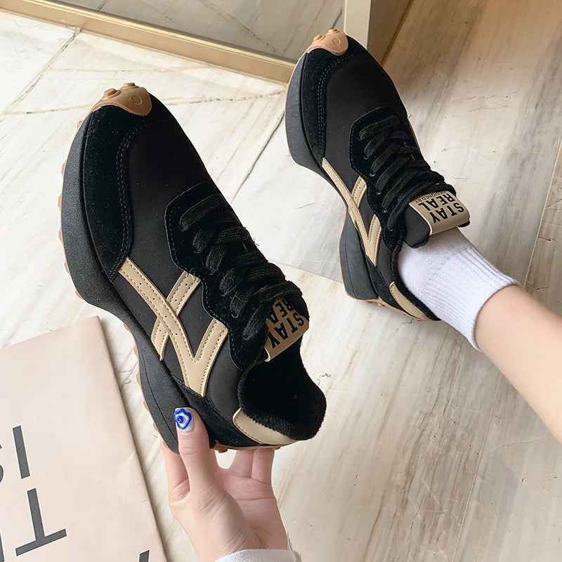 Lia | Women's Retro-Panel Chunky Sole Low-Top Sneakers