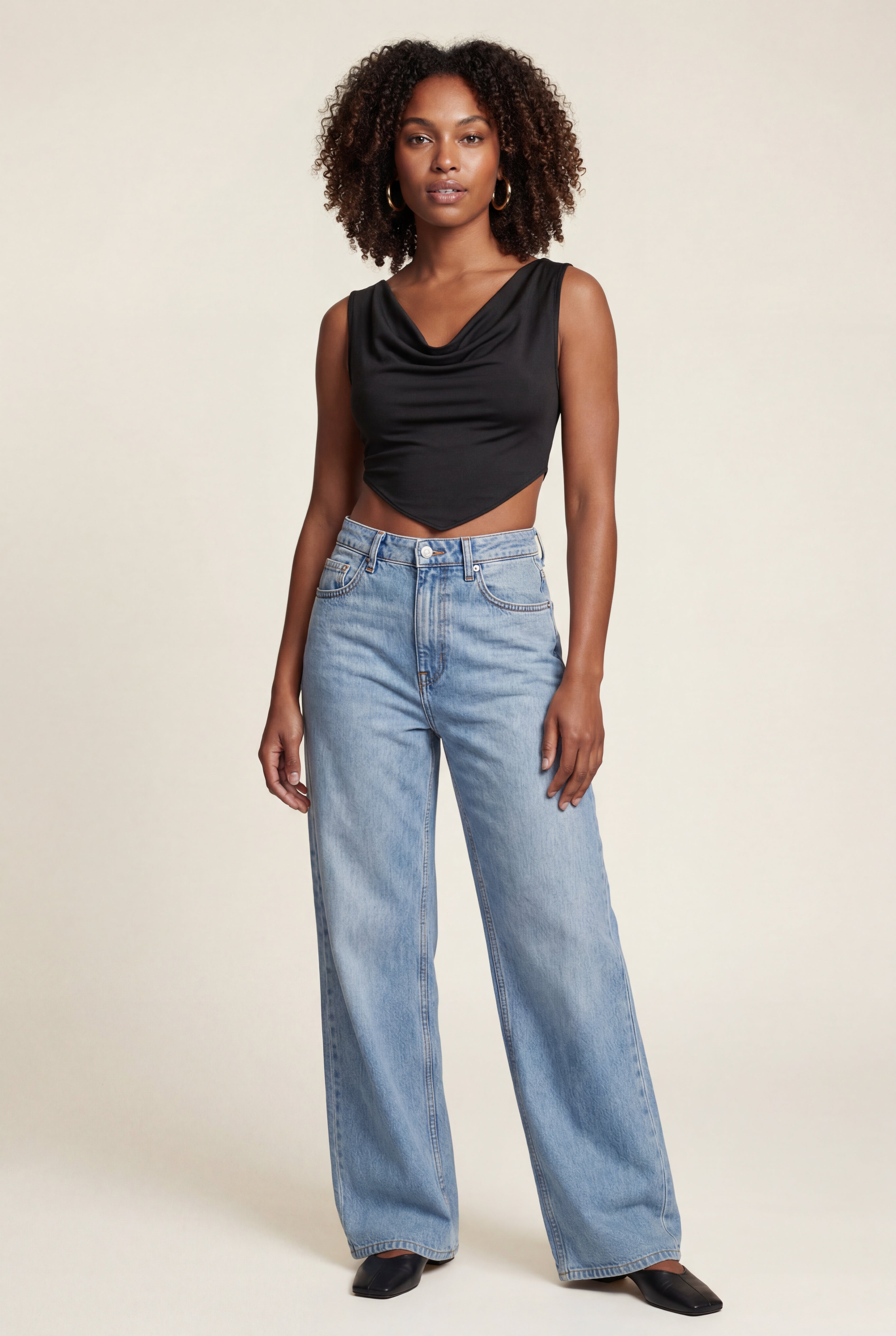 Liam | Light Blue High-rise Wide Leg Jeans with Relaxed Fit